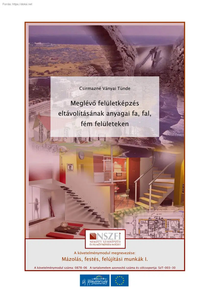 Csirmazné Ványai Tünde - Meglévő felületképzés eltávolításának anyagai fa, fal, fém