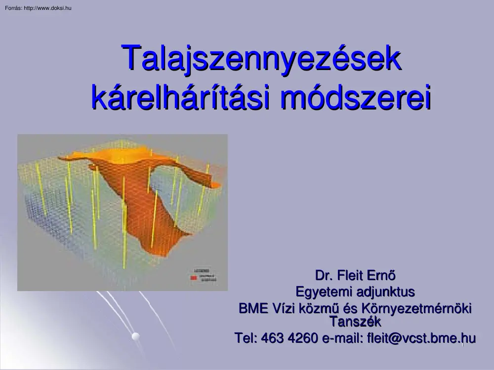 Dr. Fleit Ernő - Talajszennyezések kárelhárítási módszerei
