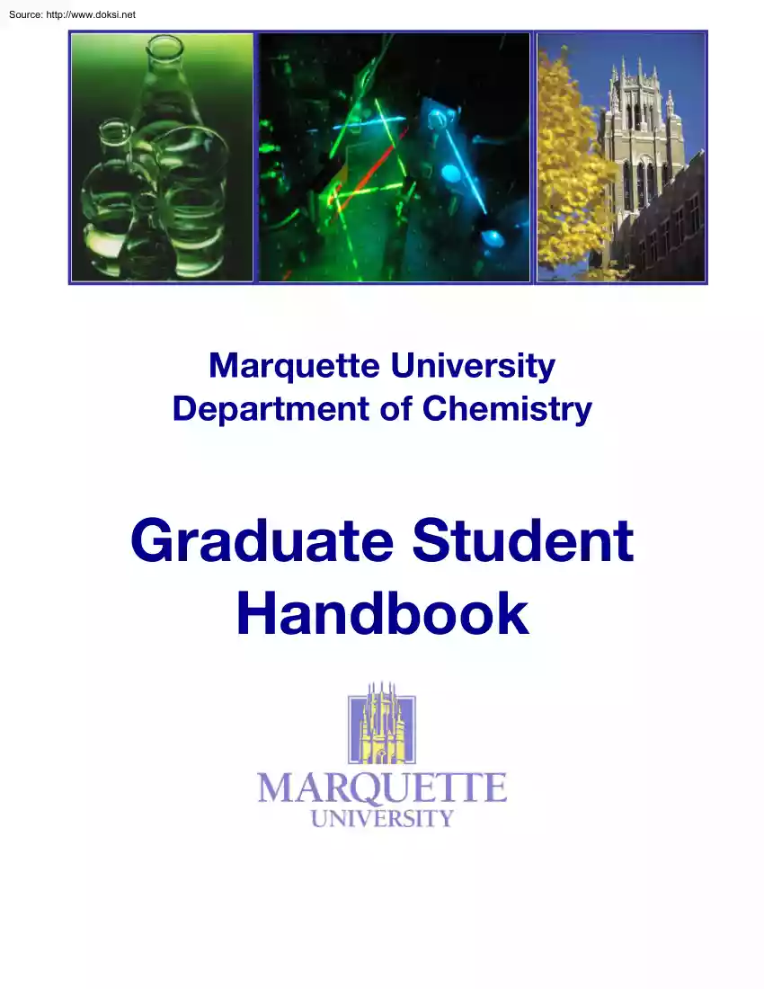 Graduate Student Handbook, Marquette University Department of Chemistry