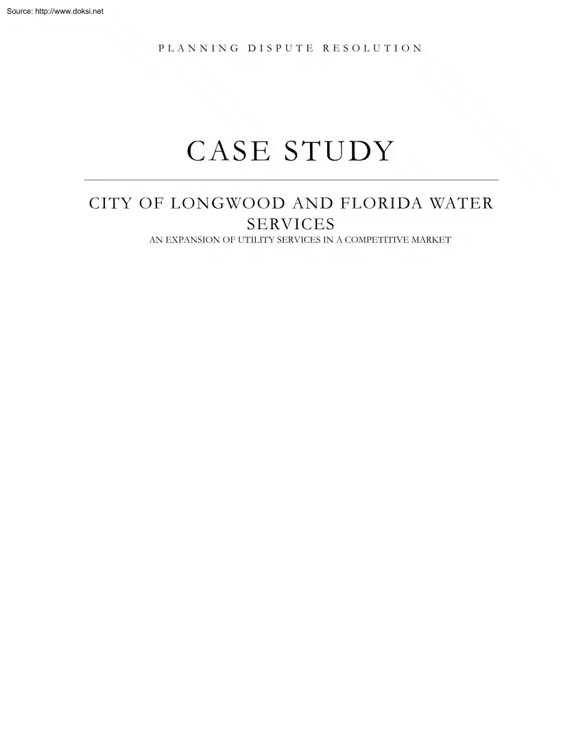 City of Longwood and Florida Water Services