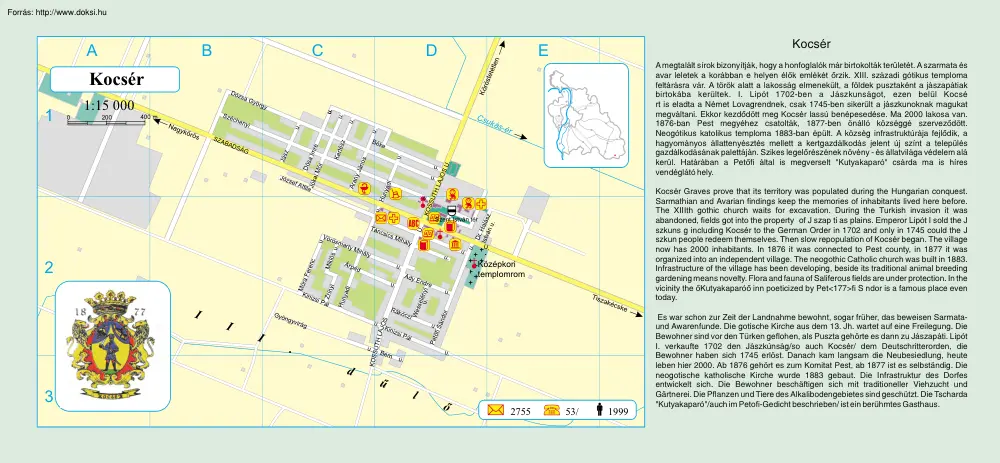 Kocsér térképe és rövid története