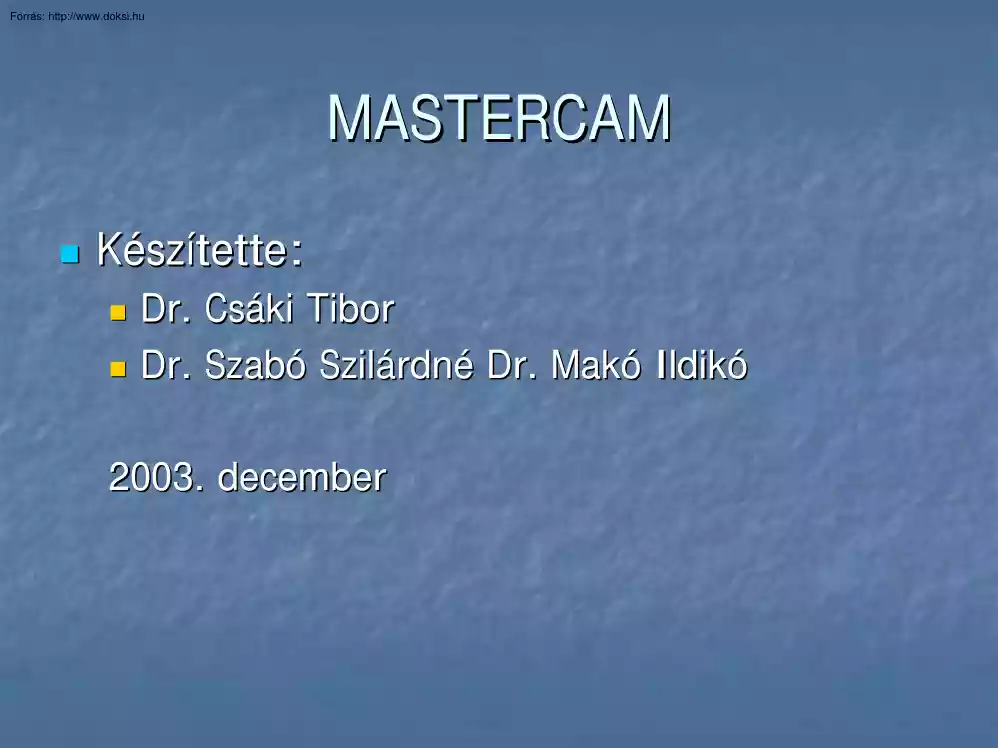 Mastercam előadás