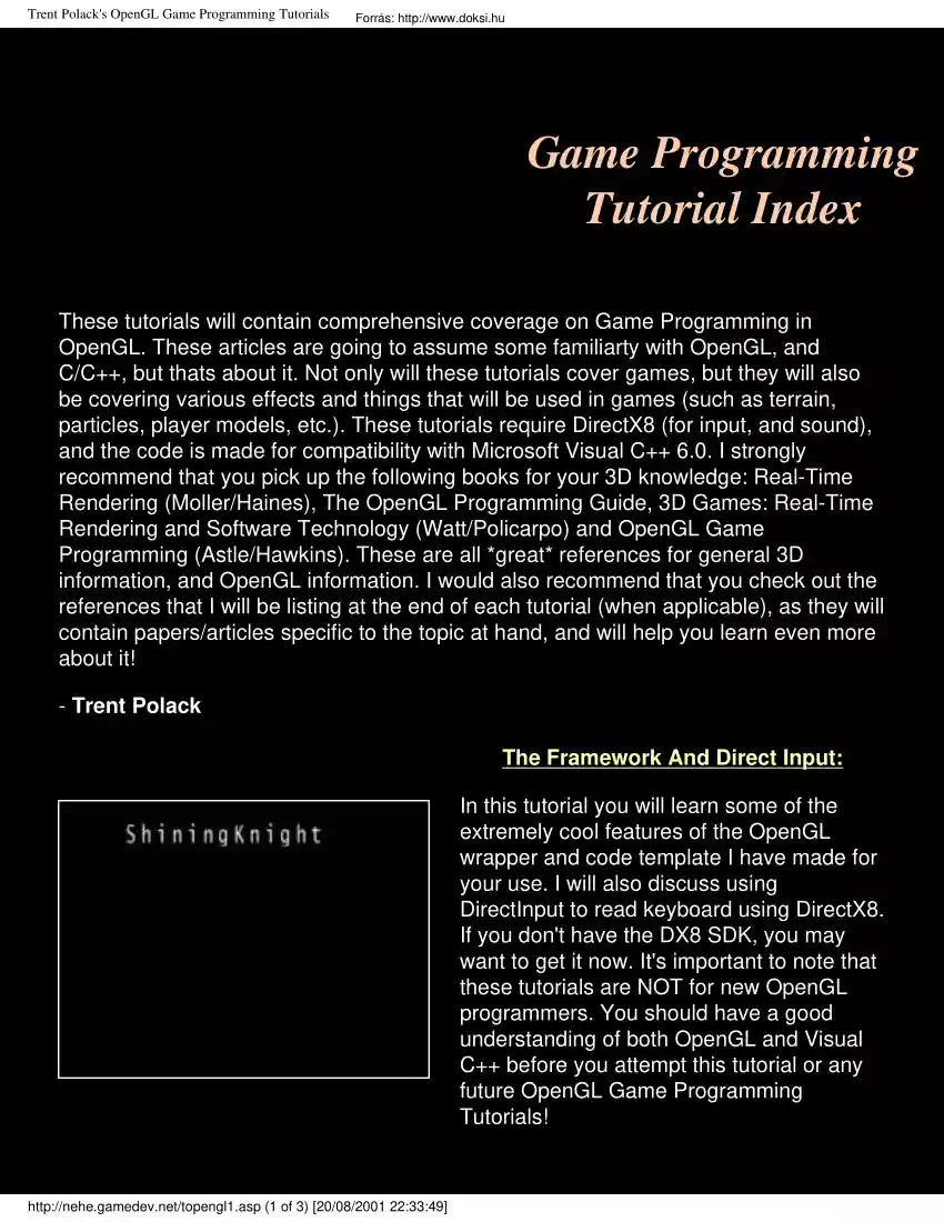 Jeff Molofee - OpenGL Game Programming Tutorial