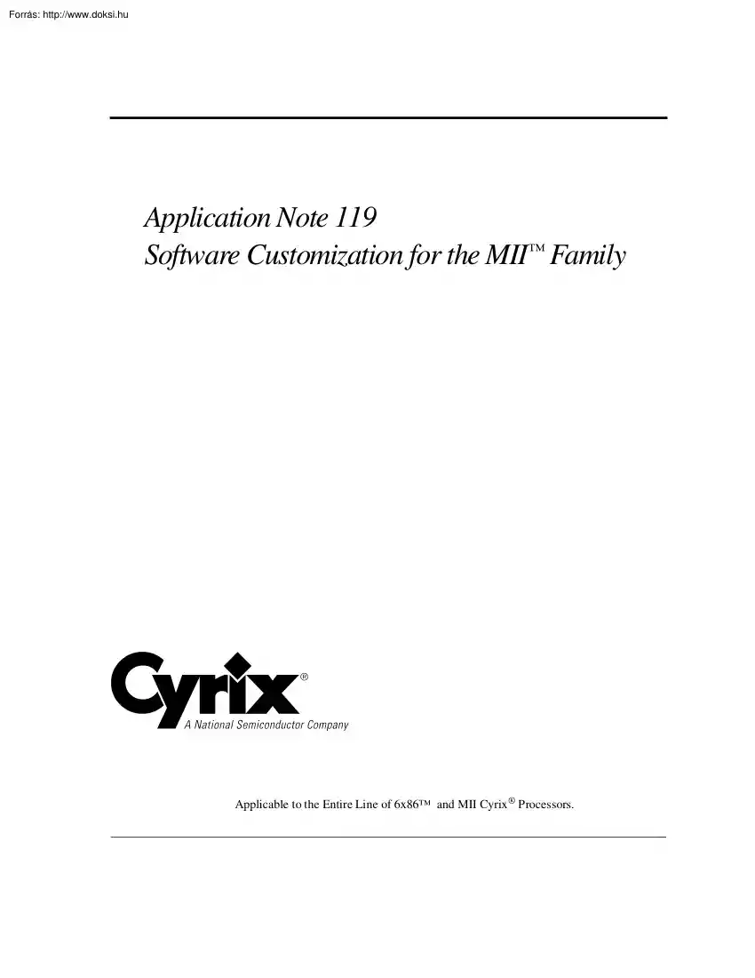 Software Customization for the Cyrix MII Family