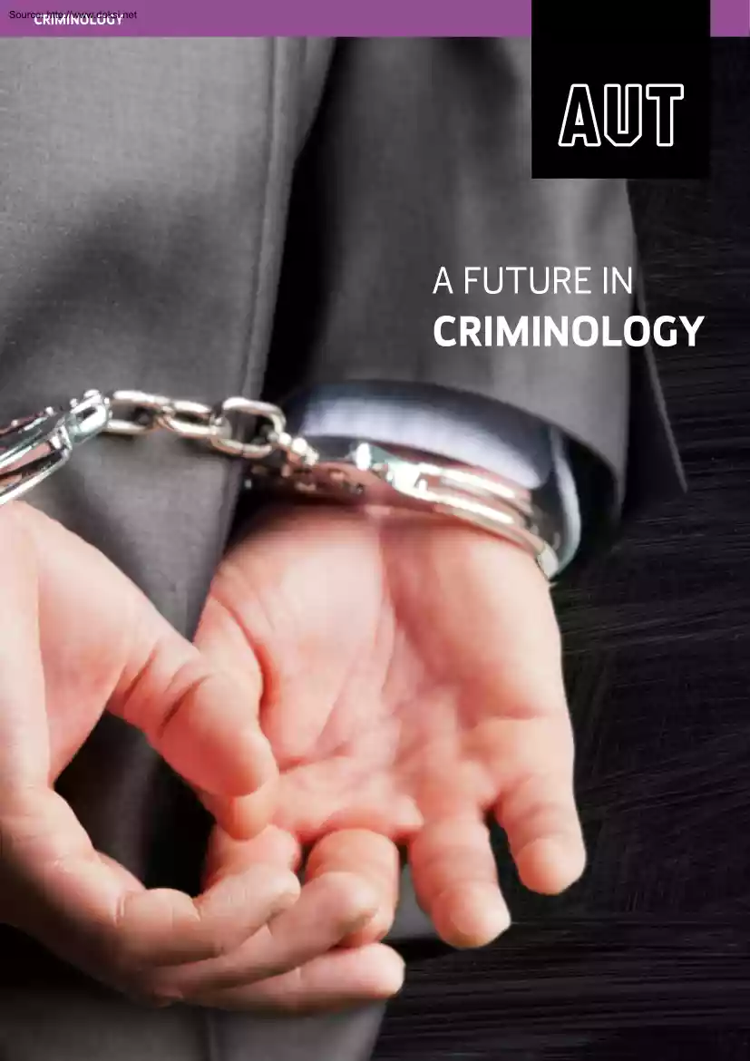 A Future in Criminology