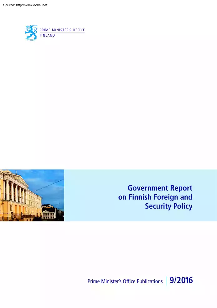 Government Report on Finnish Foreign and Security Policy