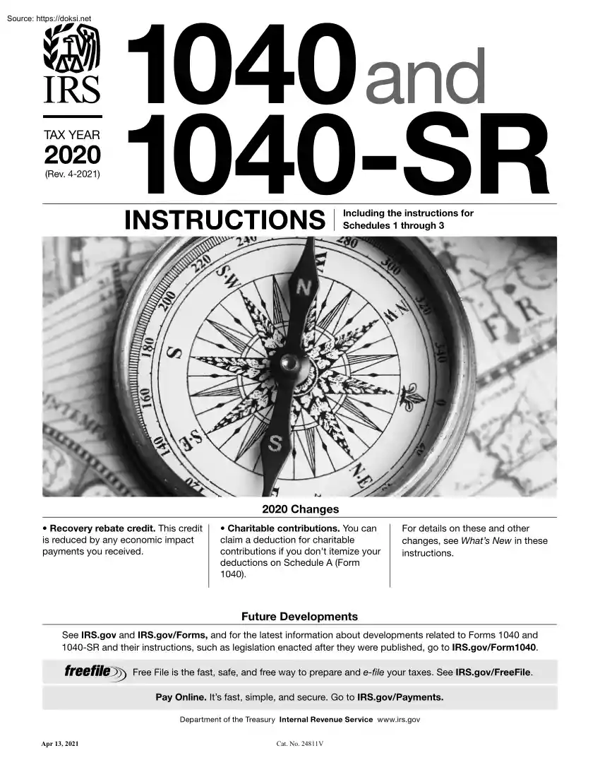 1040 and 1040-SR Instruction
