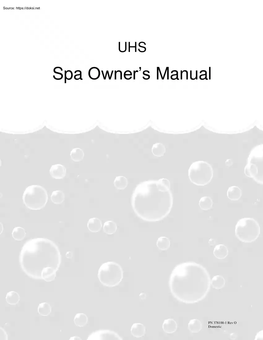 UHS Spa Owners Manual