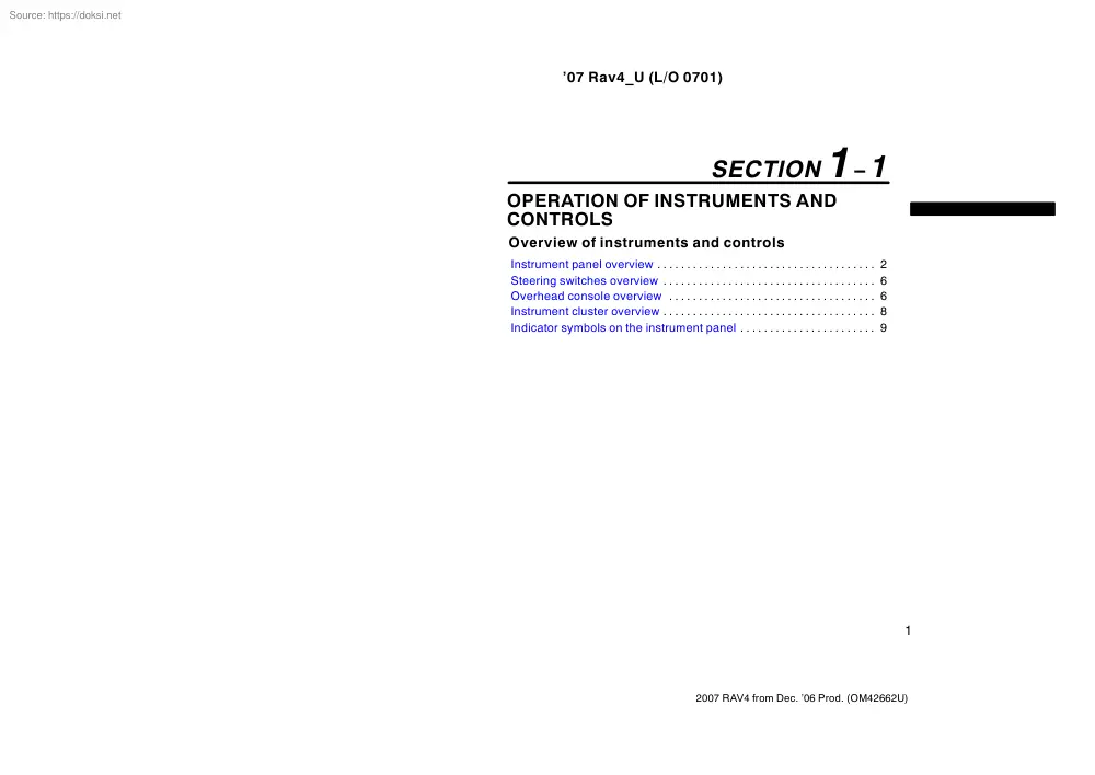 Toyota RAV4, 2007 owners manual