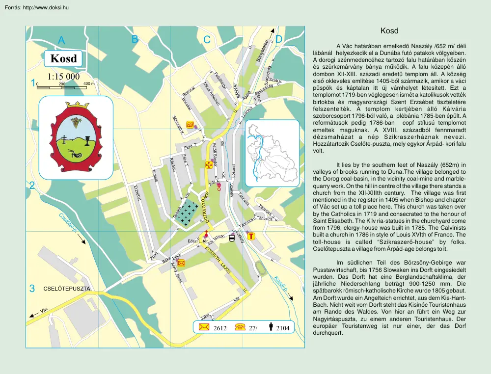 Kosd térképe és rövid története