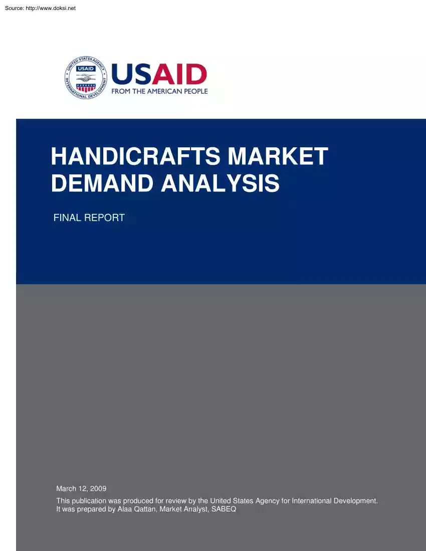 Handicrafts Market Demand Analysis Final Report