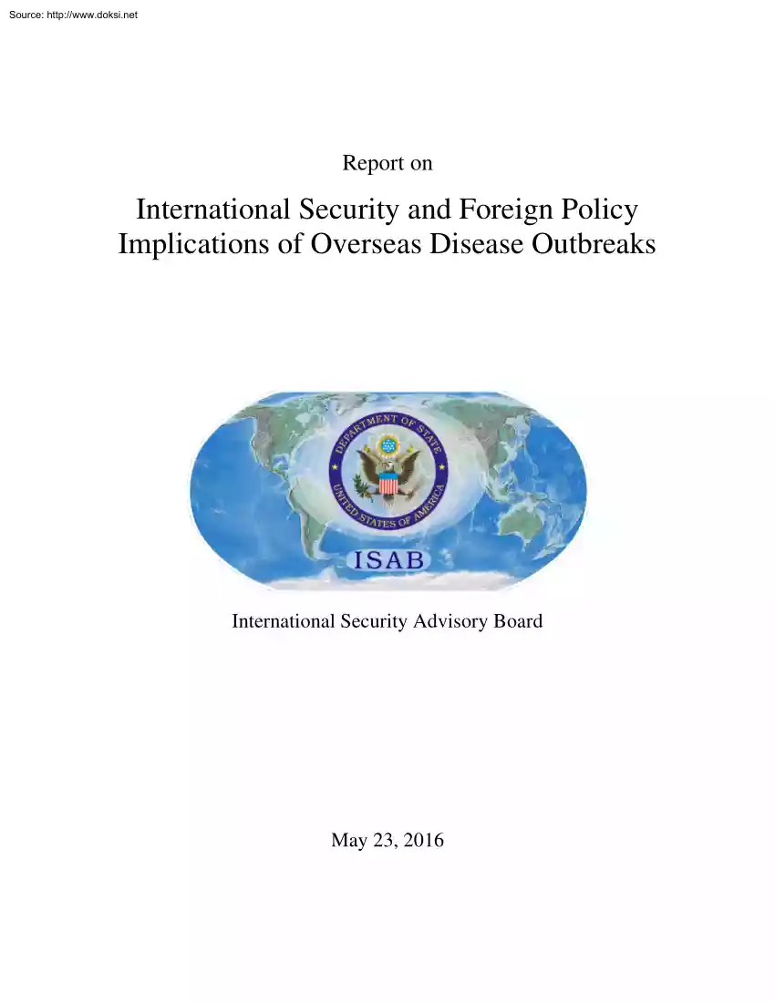 International Security and Foreign Policy Implications of Overseas Disease Outbreaks