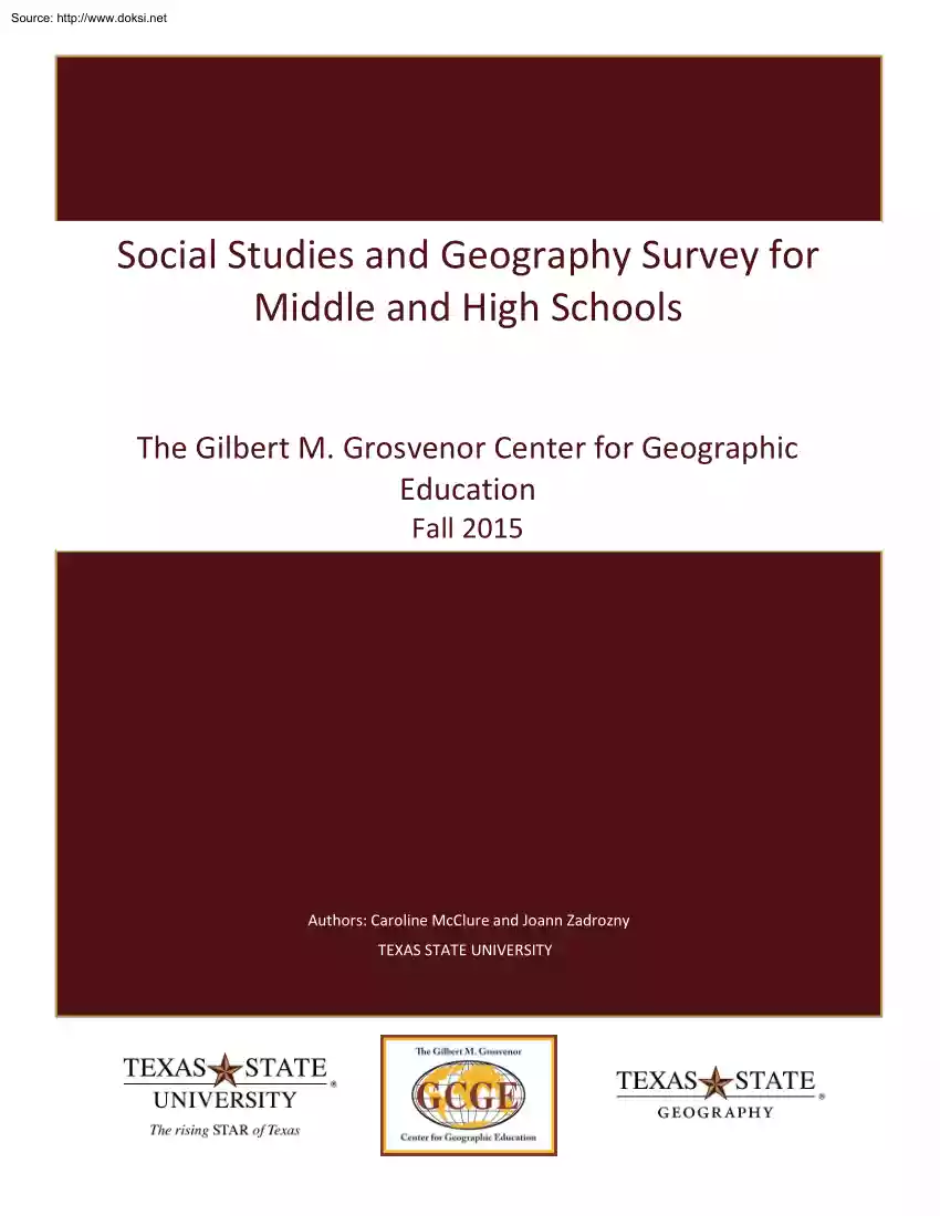 McClure-Zadrozny - Social Studies and Geography Survey for Middle and High Schools