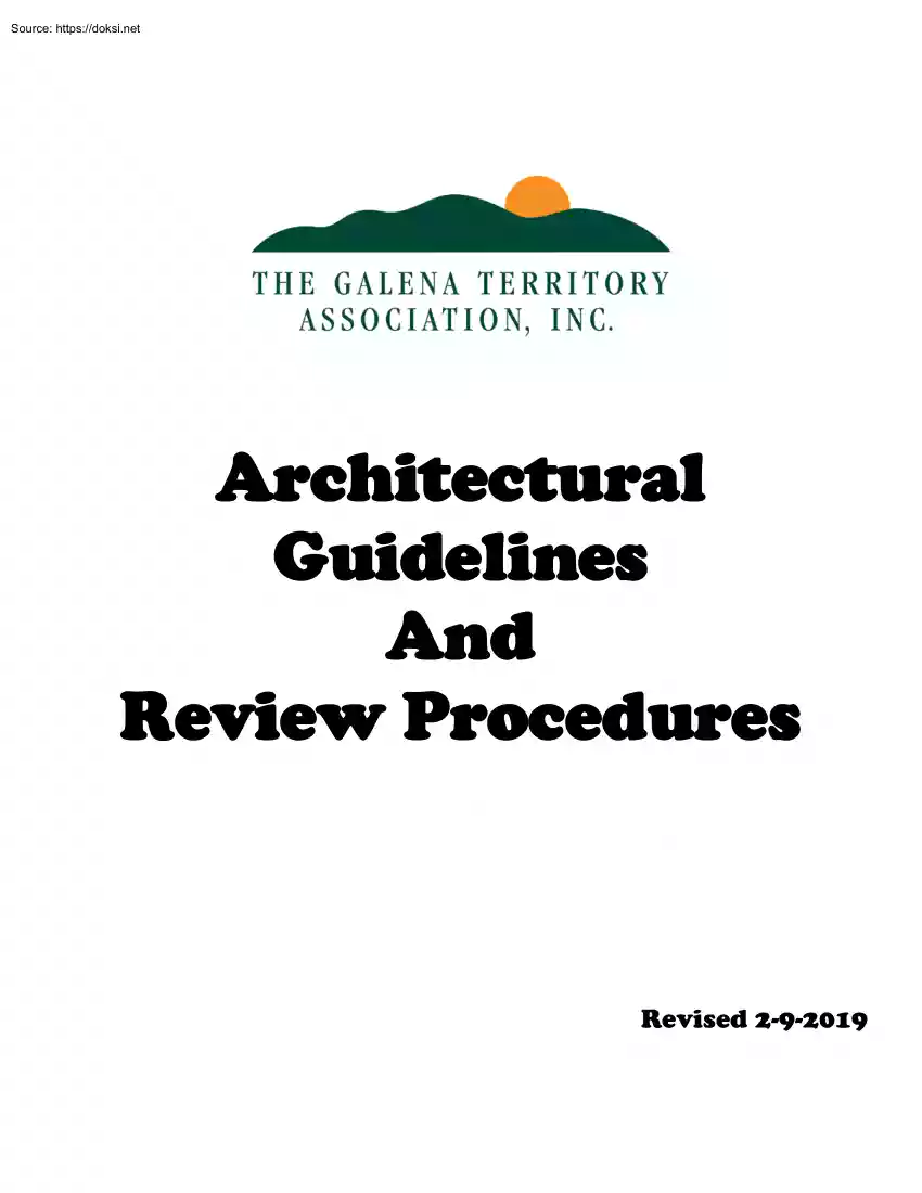 Architectural Guidelines And Review Procedures