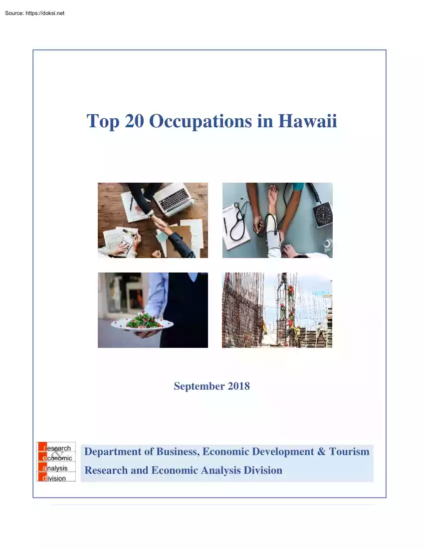 Top 20 Occupations in Hawaii