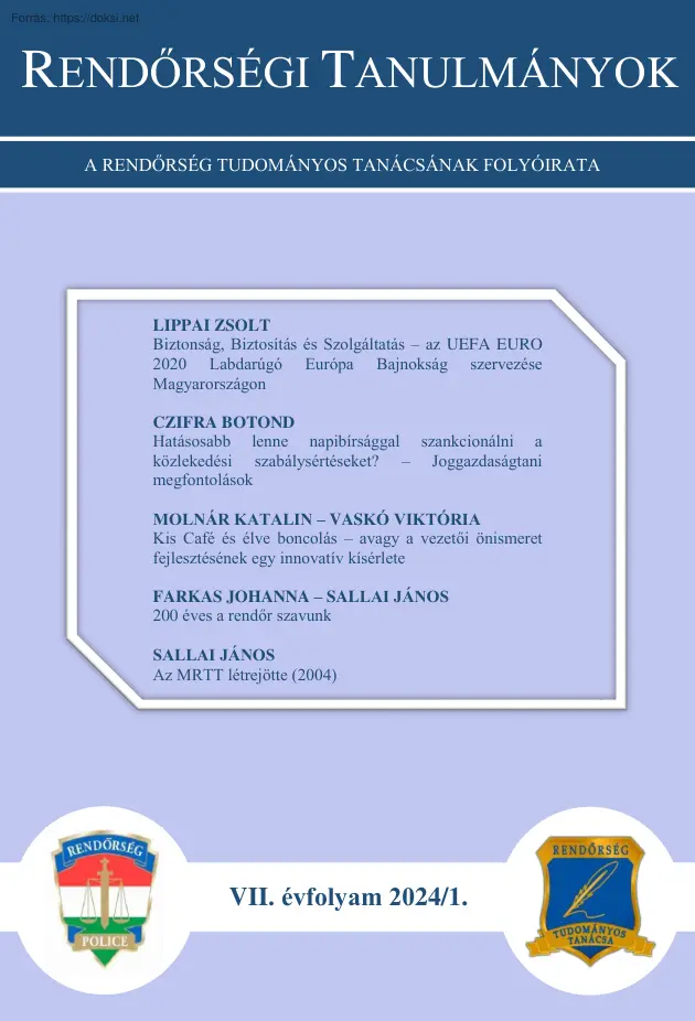 Rendőrségi tanulmányok, 2024/1