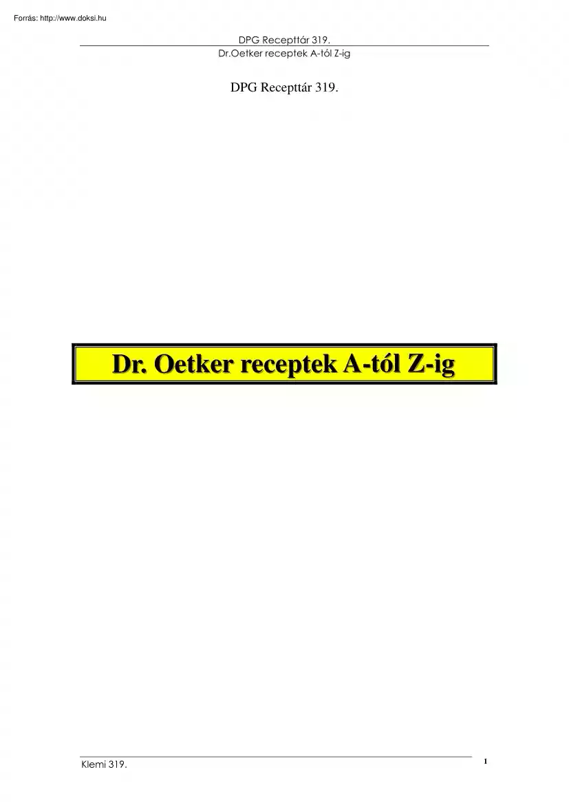 Dr. Oetker receptek A-tól Z-ig