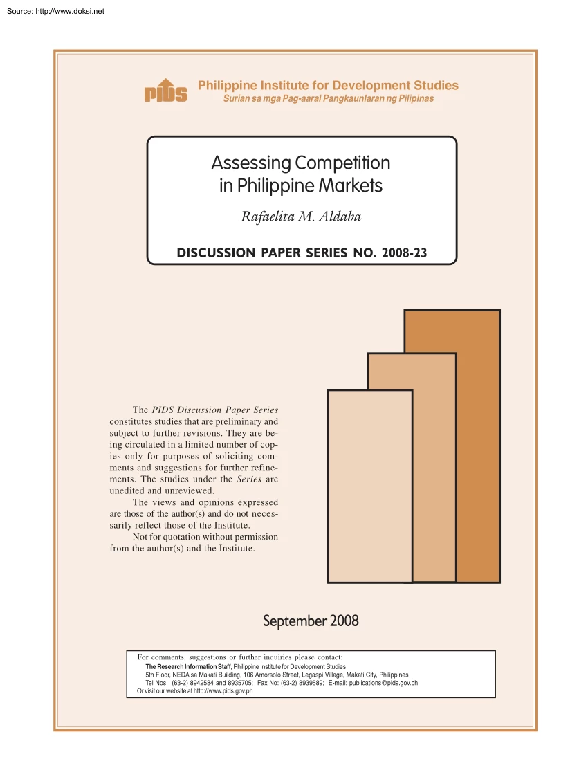Rafaelita M. Aldaba - Assessing Competition in Philippine Markets