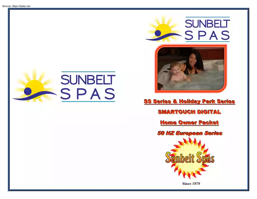 Sunbelt Spas SS Series and Holiday Park Series, Home Owner Packet