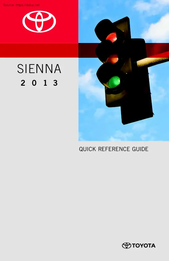 Toyota Sienna 2013, owners manual