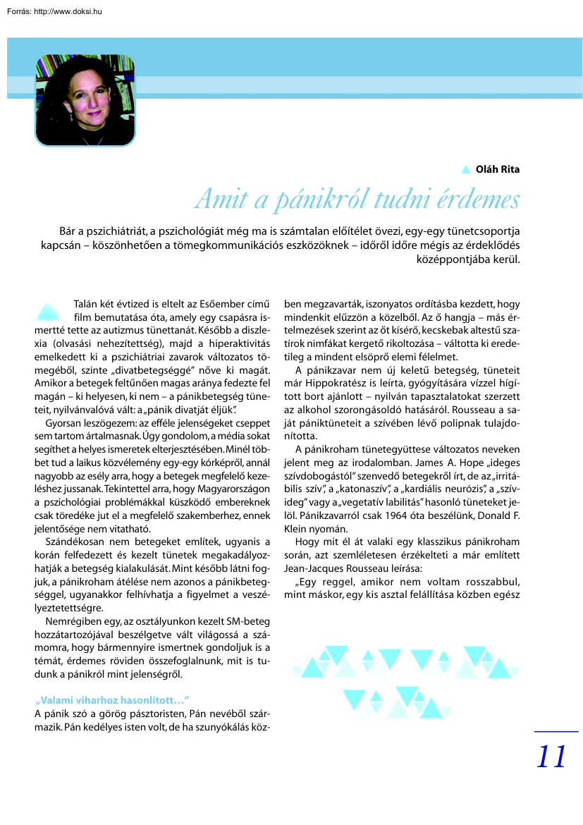 Oláh Rita - Amit a pánikról tudni érdemes