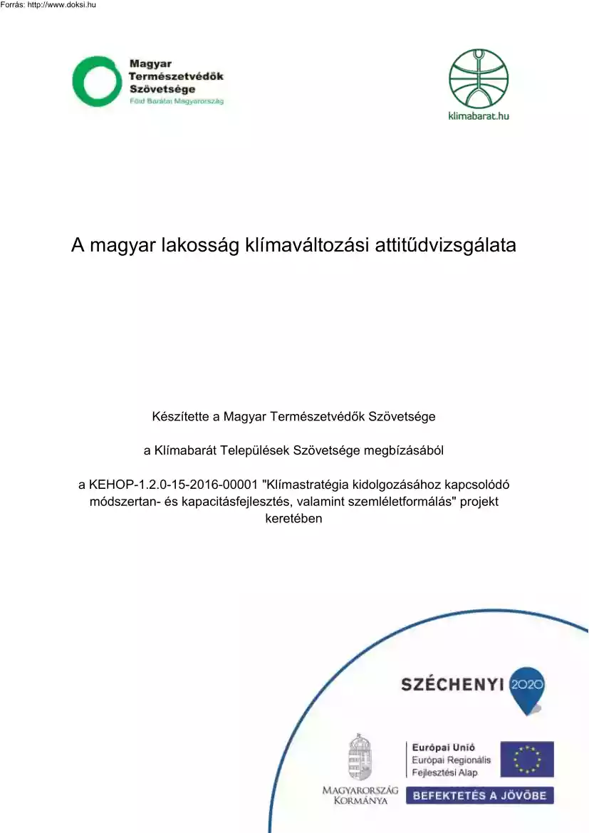 A magyar lakosság klímaváltozási attitűdvizsgálata