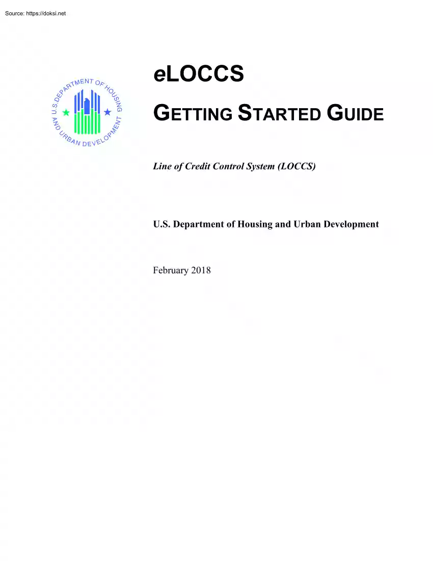 eLOCCS Getting Started Guide, Line of Credit Control System
