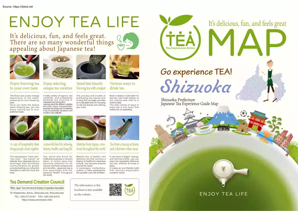 Japanese Tea Experience Guide Map, Shizuoka