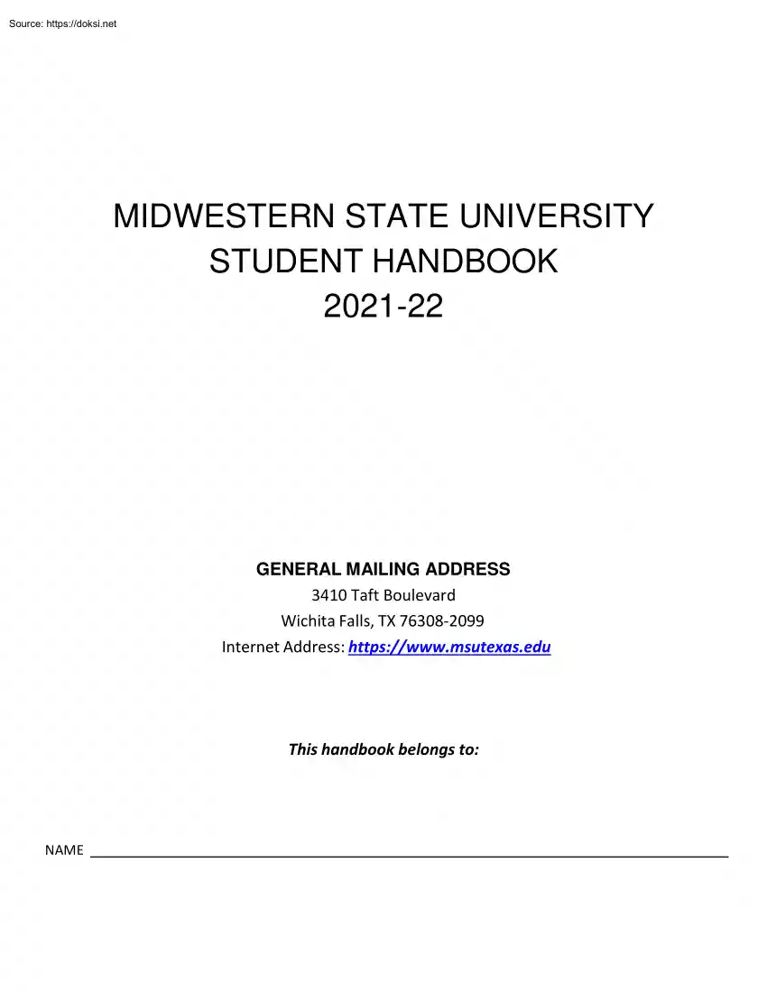 Midwestern State University Student Handbook
