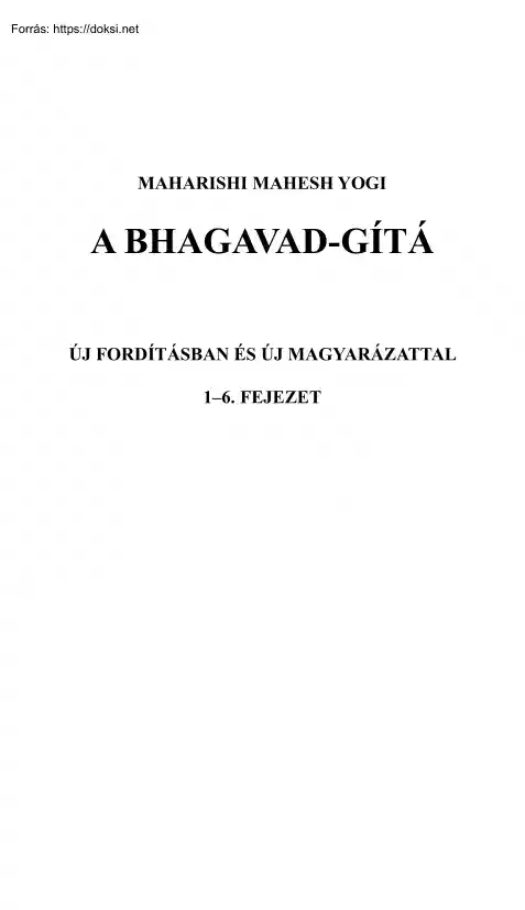 Maharishi Mahesh Yogi - A Bhagavad-gita