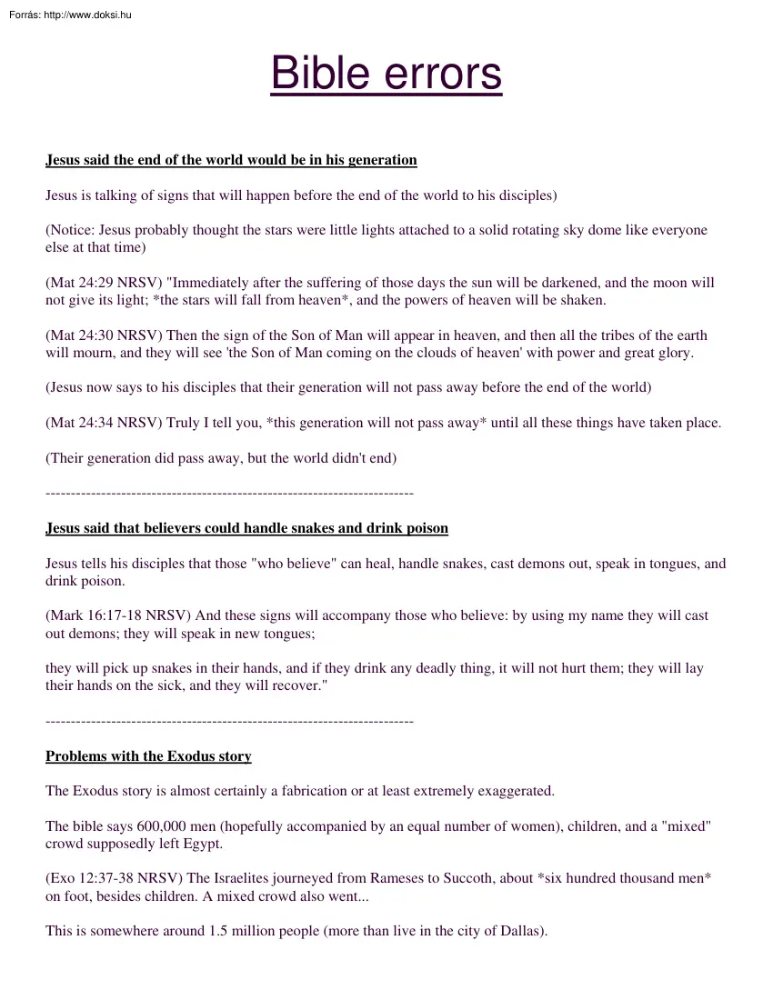 Bible errors
