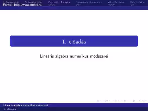 Lineáris algebra numerikus módszerei