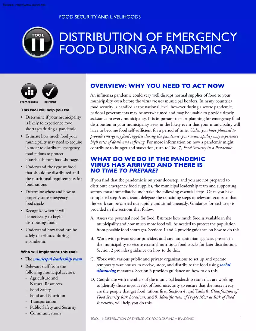 Distribution of Emergency Food During a Pandemic