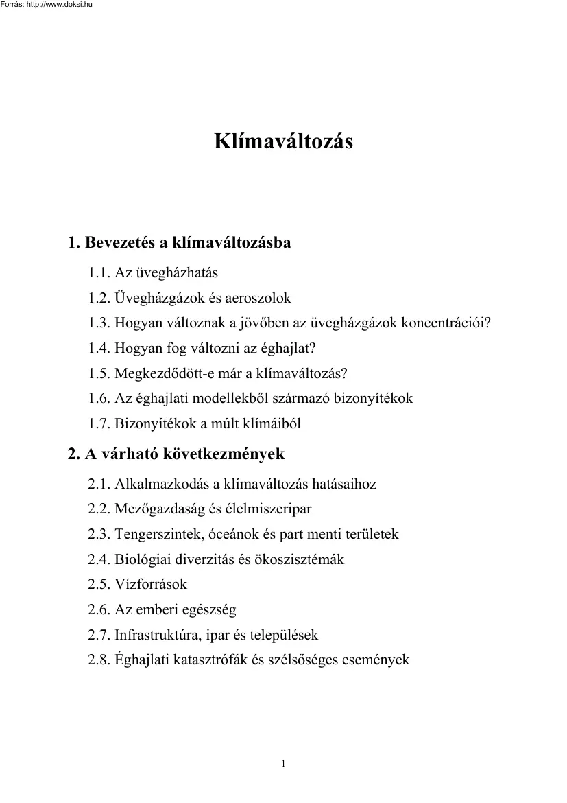 Bevezetés a klímaváltozásba