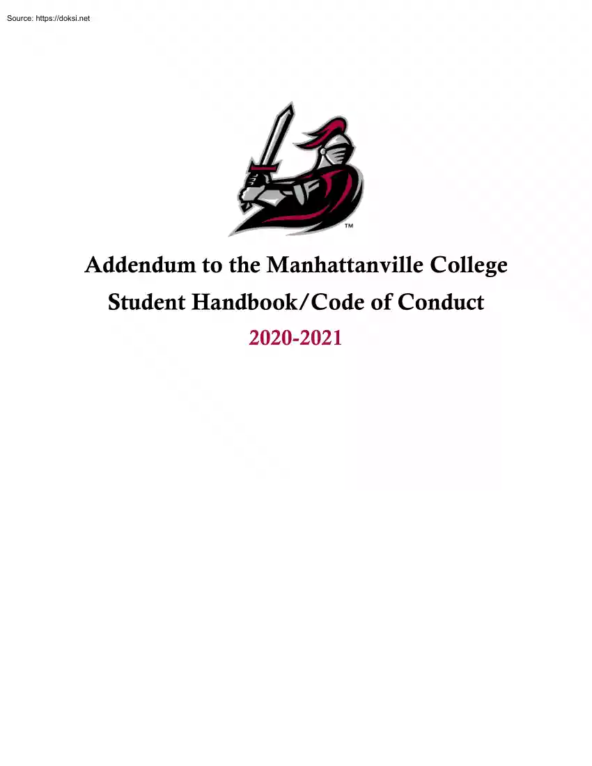 Addendum to the Manhattanville College Student Handbook