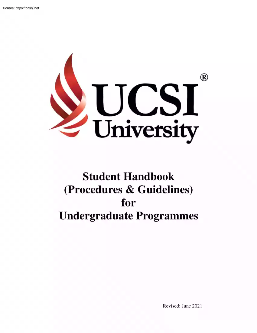 Ucsi University, Student Handbook