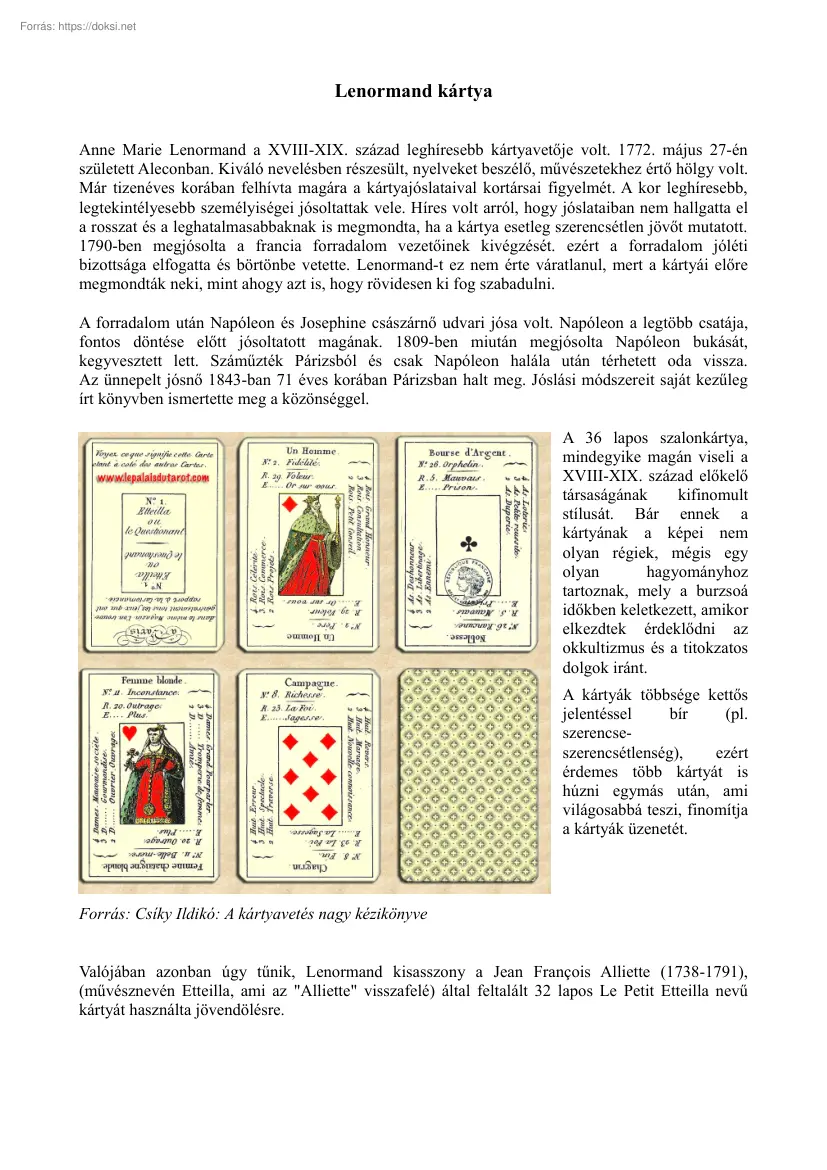 Nayah - Lenormand kártya