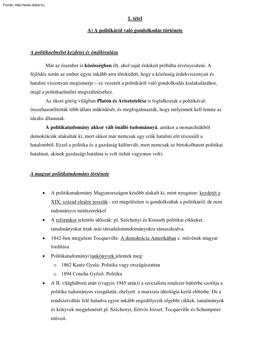 Politológia tételek, 2005