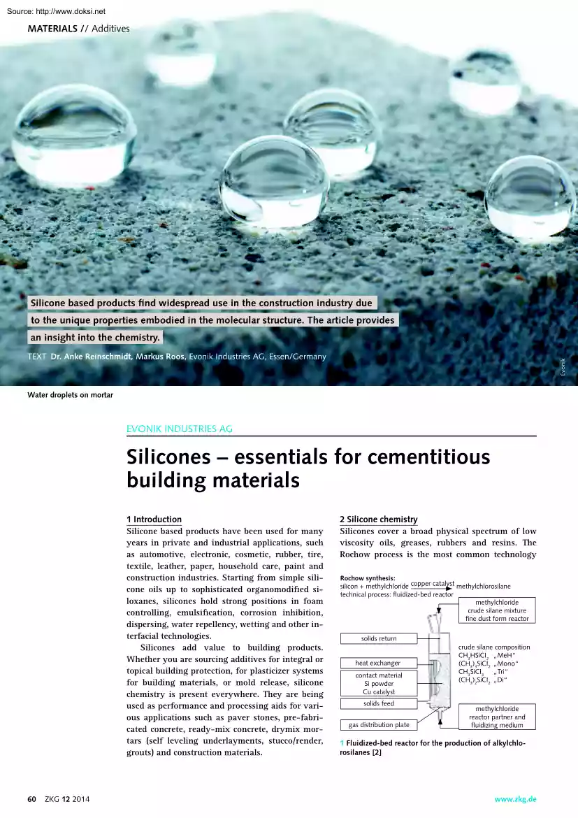 Dr. Anke Reinschmidt - Silicones, Essentials for Cementitious Building Materials