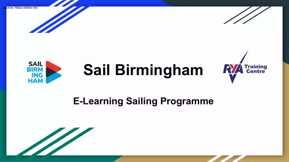 Sail Birmingham, E-Learning Sailing Programme