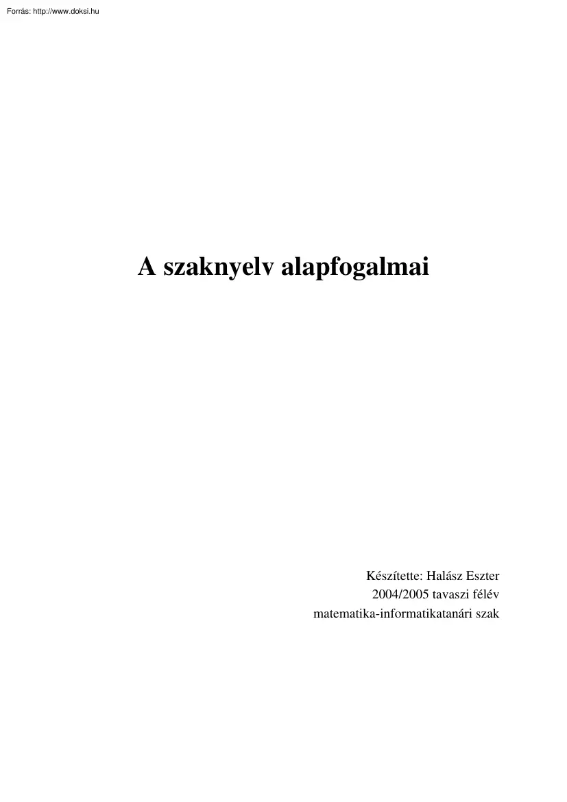 Halász Eszter - Pedagógiai alapfogalmak