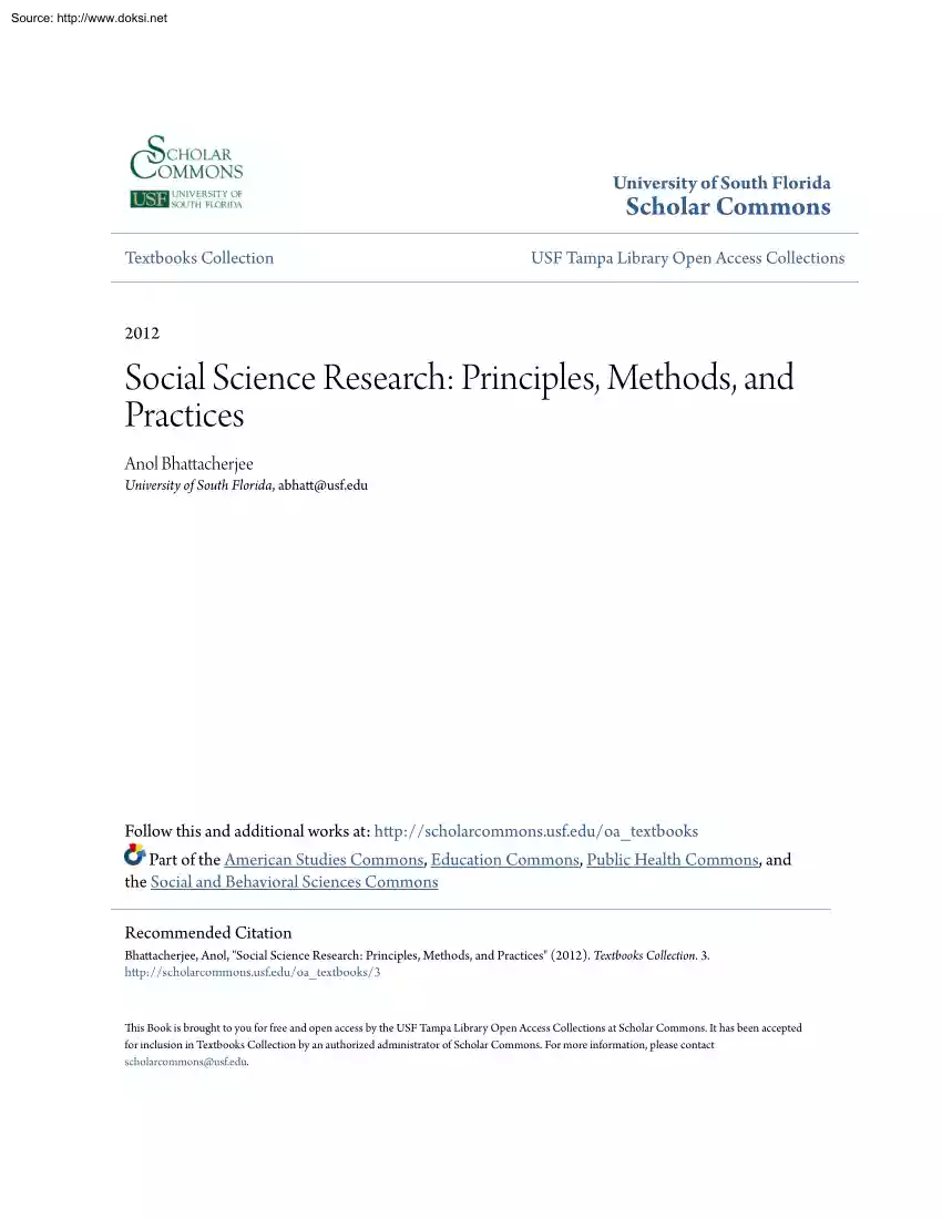 Anol Bhattacherjee - Social Science Research, Principles, Methods and Practices