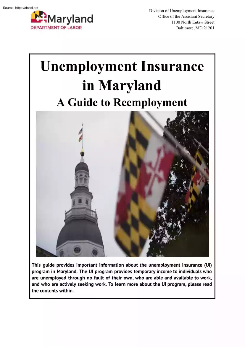 Unemployment Insurance in Maryland