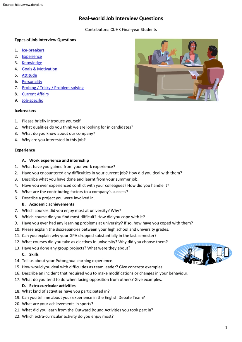 Real world job interview questions