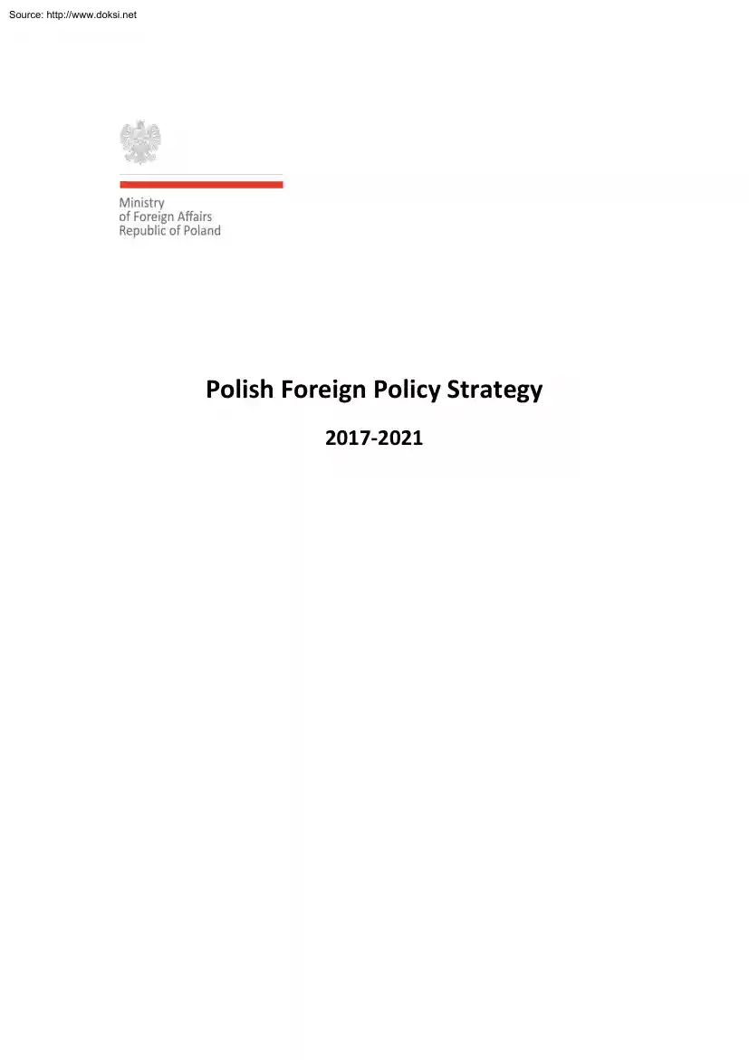 Polish Foreign Policy Strategy from 2017 to 2021