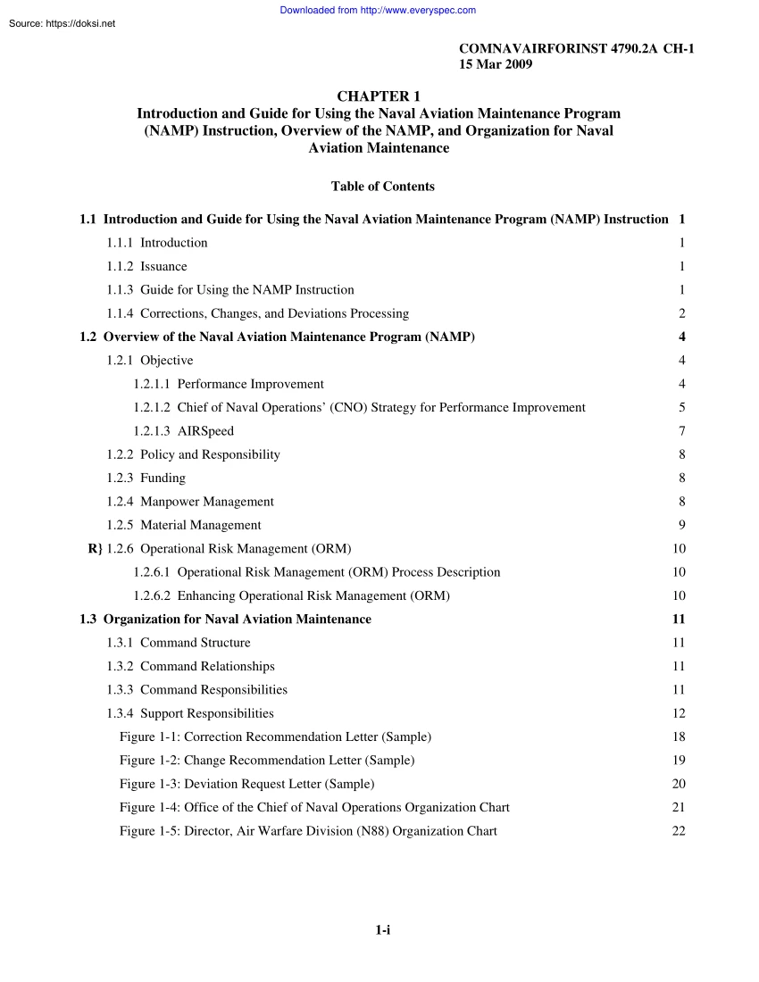 COMNAVAIRFORINST 4790.2A, Chapter 1, Introduction and Guide for Using the Naval Aviation Maintenance Program Instruction