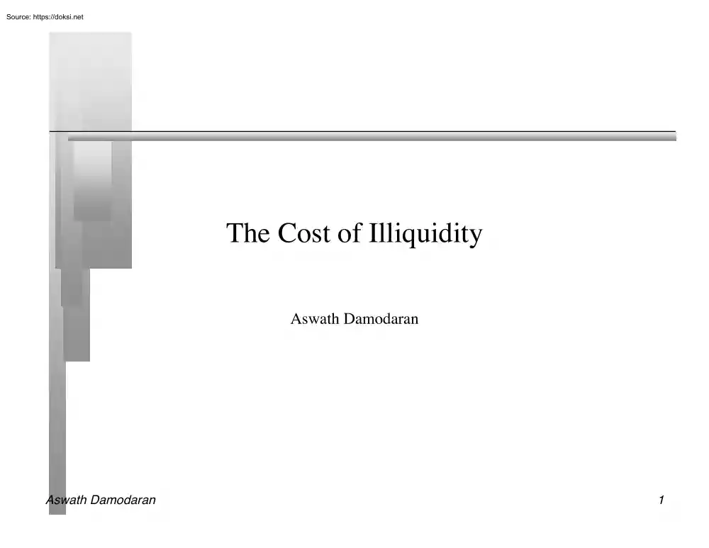 Aswath Damodaran - The Cost of Illiquidity