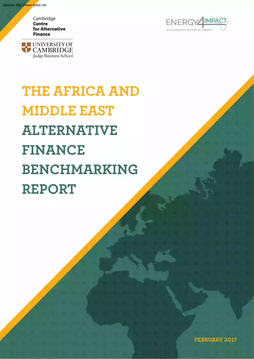 The Africa and Middle East, Alternative Finance Benchmarking Report