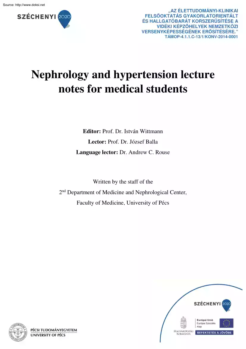 Prof. Dr. István Wittmann - Nephrology and Hypertension Lecture Notes for Medical Students