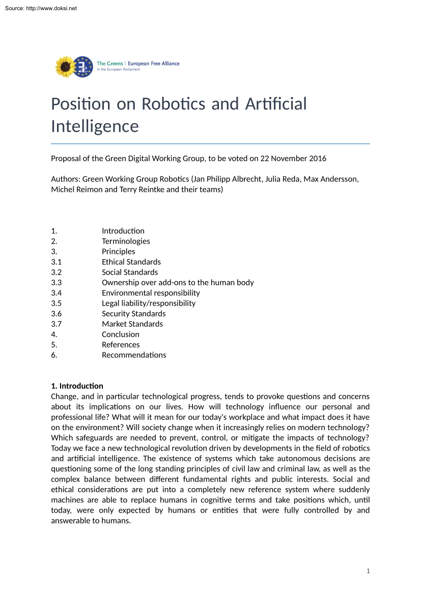 Albrecht-Reda-Andersson - Position on Robotics and Artificial Intelligence